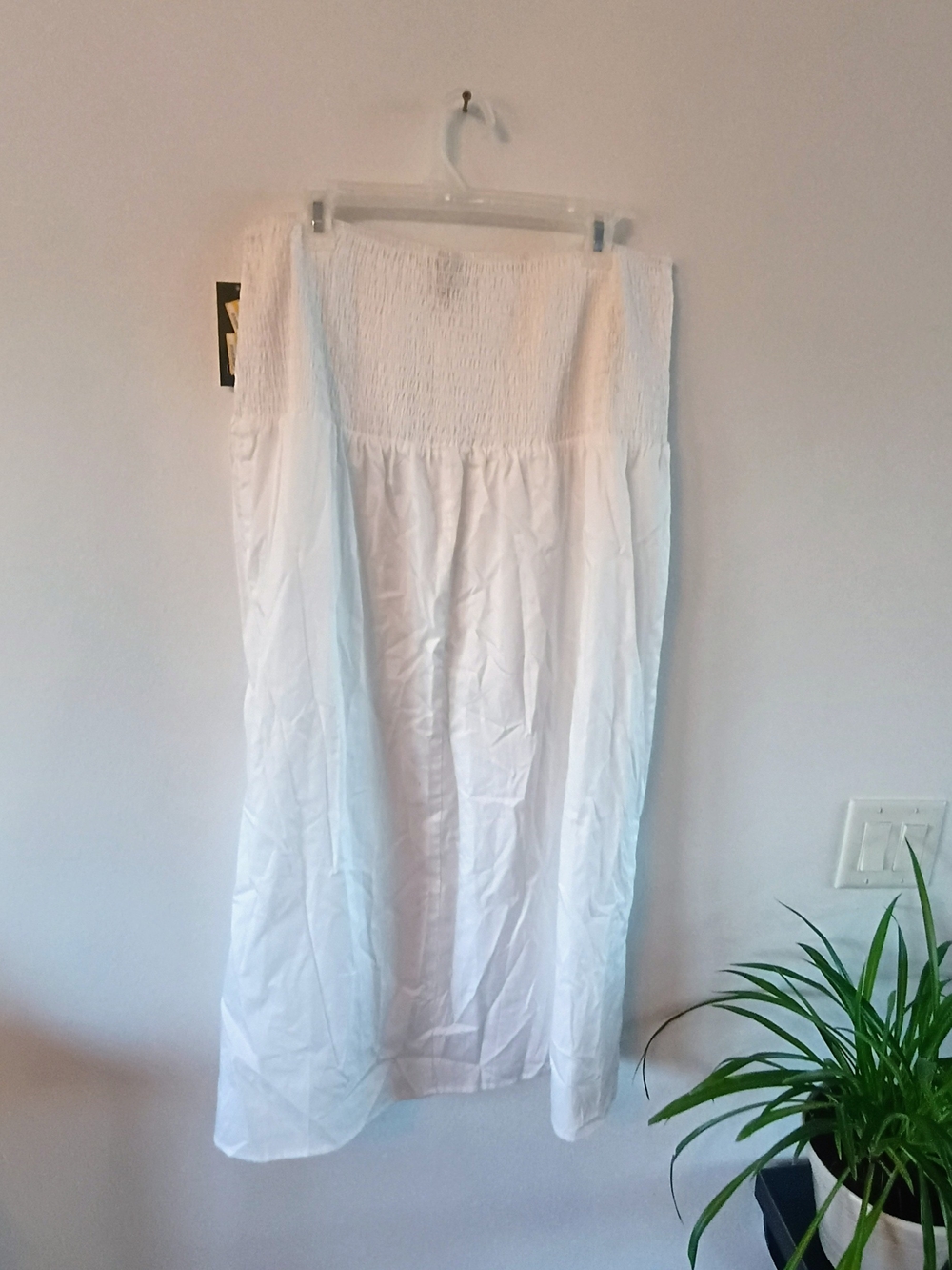 Wild Fable XXL White Cotton Smocked Tiered Maxi Skirt Boho Coastal NWT - Picture 7 of 9